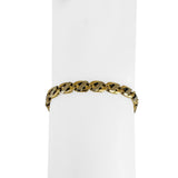 18k Yellow and White Gold 25.8g Solid Men's Long Mariner Bracelet Italy 9.75"