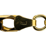 14k Yellow Gold 22.4g Solid Vintage Squared Curb Link Chain Necklace Italy 22"