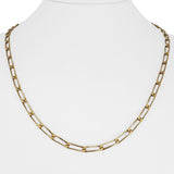 14k Yellow Gold 12.4g Solid Vintage Elongated Curb Link Necklace Italy 19.5"