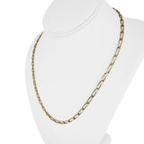14k Yellow Gold 12.4g Solid Vintage Elongated Curb Link Necklace Italy 19.5"