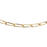 14k Yellow Gold 12.4g Solid Vintage Elongated Curb Link Necklace Italy 19.5"