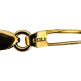14k Yellow Gold 12.4g Solid Vintage Elongated Curb Link Necklace Italy 19.5"
