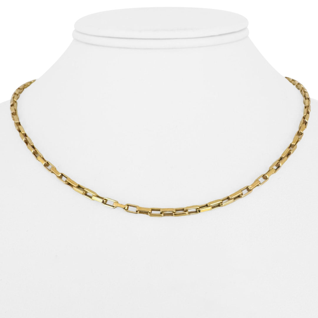 14k Yellow Gold 5.1g Hollow UnoAErre 2.5mm Box Link Chain Necklace Italy 16"