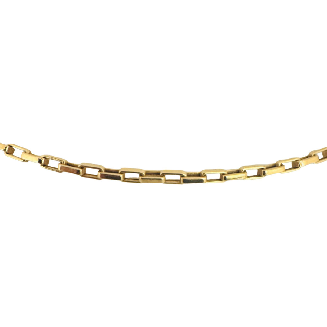 14k Yellow Gold 5.1g Hollow UnoAErre 2.5mm Box Link Chain Necklace Italy 16"