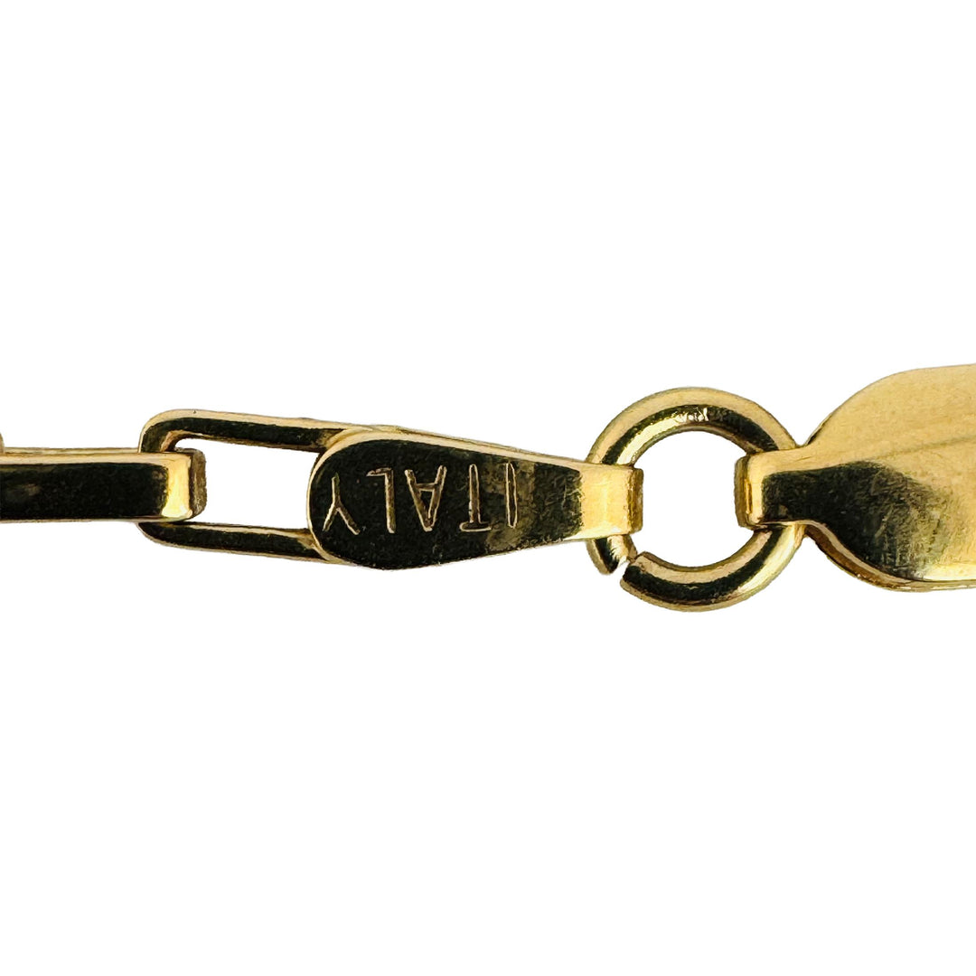 14k Yellow Gold 5.1g Hollow UnoAErre 2.5mm Box Link Chain Necklace Italy 16"