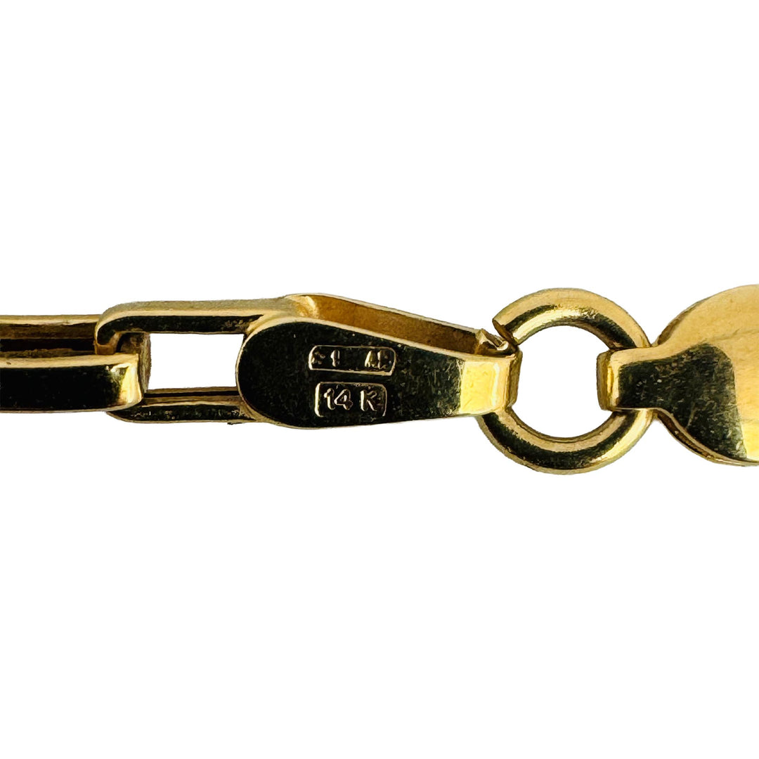 14k Yellow Gold 5.1g Hollow UnoAErre 2.5mm Box Link Chain Necklace Italy 16"