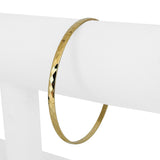 14k Yellow Gold 8.7g Solid 3.5mm Faceted Bangle Bracelet 8"
