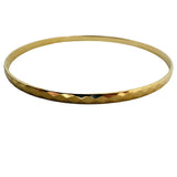 14k Yellow Gold 8.7g Solid 3.5mm Faceted Bangle Bracelet 8"