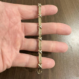 14k Yellow Gold and 1cttw Diamond 18.2g Fancy X Link Bracelet 7"