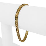14k Yellow Gold 13.2g Imperial Gold 5.5mm Mirror Bar Link Bracelet 7"