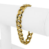 14k Yellow Gold 30.3g Solid Heavy 10mm Curb Link Bracelet 7"