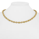 14k Yellow Gold 7g Hollow Light 5mm Faceted Ball Bead Necklace 17"