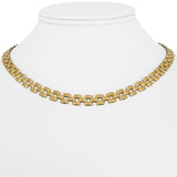 14k Yellow Gold 18g Solid Ladies 6mm Panther Link Necklace Italy 16"