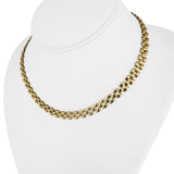 14k Yellow Gold 18g Solid Ladies 6mm Panther Link Necklace Italy 16"