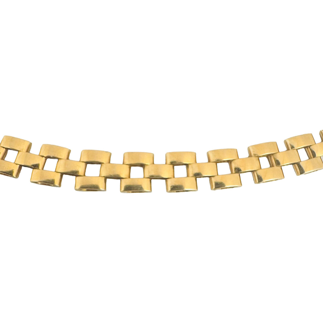 14k Yellow Gold 18g Solid Ladies 6mm Panther Link Necklace Italy 16"