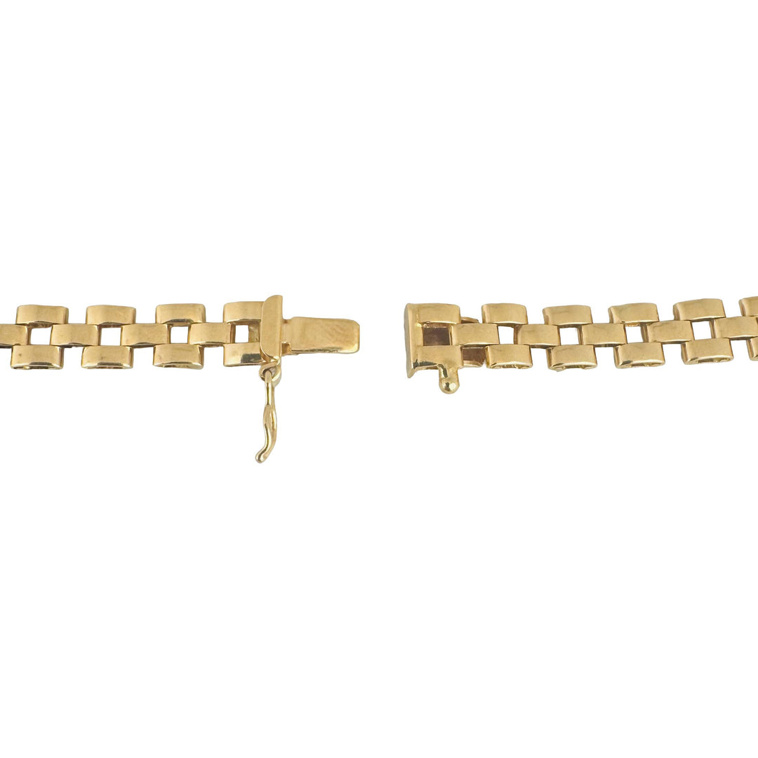 14k Yellow Gold 18g Solid Ladies 6mm Panther Link Necklace Italy 16"