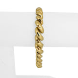 14k Yellow Gold 12.7g Faceted Graduated San Marco Link Bracelet Peru 7"