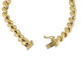 14k Yellow Gold 12.7g Faceted Graduated San Marco Link Bracelet Peru 7"