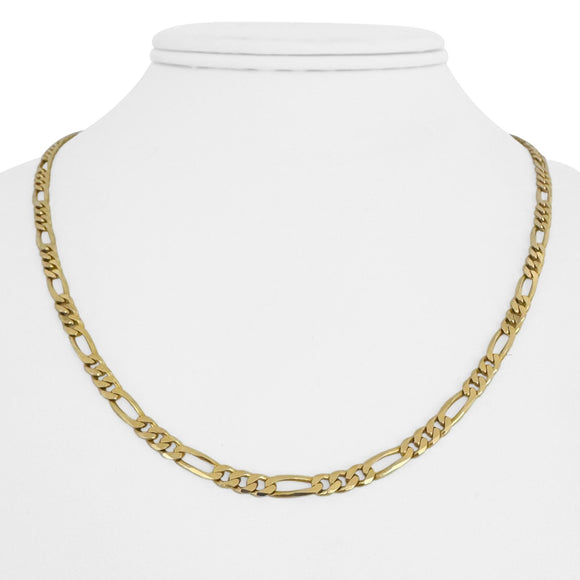 14k Yellow Gold 11.9g Solid 3.5mm Figaro Link Chain Necklace Italy 18