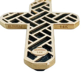 Effy 14k Yellow Gold and Black Onyx Cross Pendant Necklace 24"