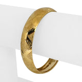 14k Yellow Gold 7.5g Ladies Flex 12mm X Pattern Bangle Bracelet 7"
