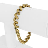 14k Yellow Gold 17.6g Polished & Brushed 8mm San Marco Link Bracelet Italy 7.25"