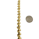 14k Yellow Gold 17.6g Polished & Brushed 8mm San Marco Link Bracelet Italy 7.25"