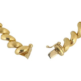 14k Yellow Gold 17.6g Polished & Brushed 8mm San Marco Link Bracelet Italy 7.25"