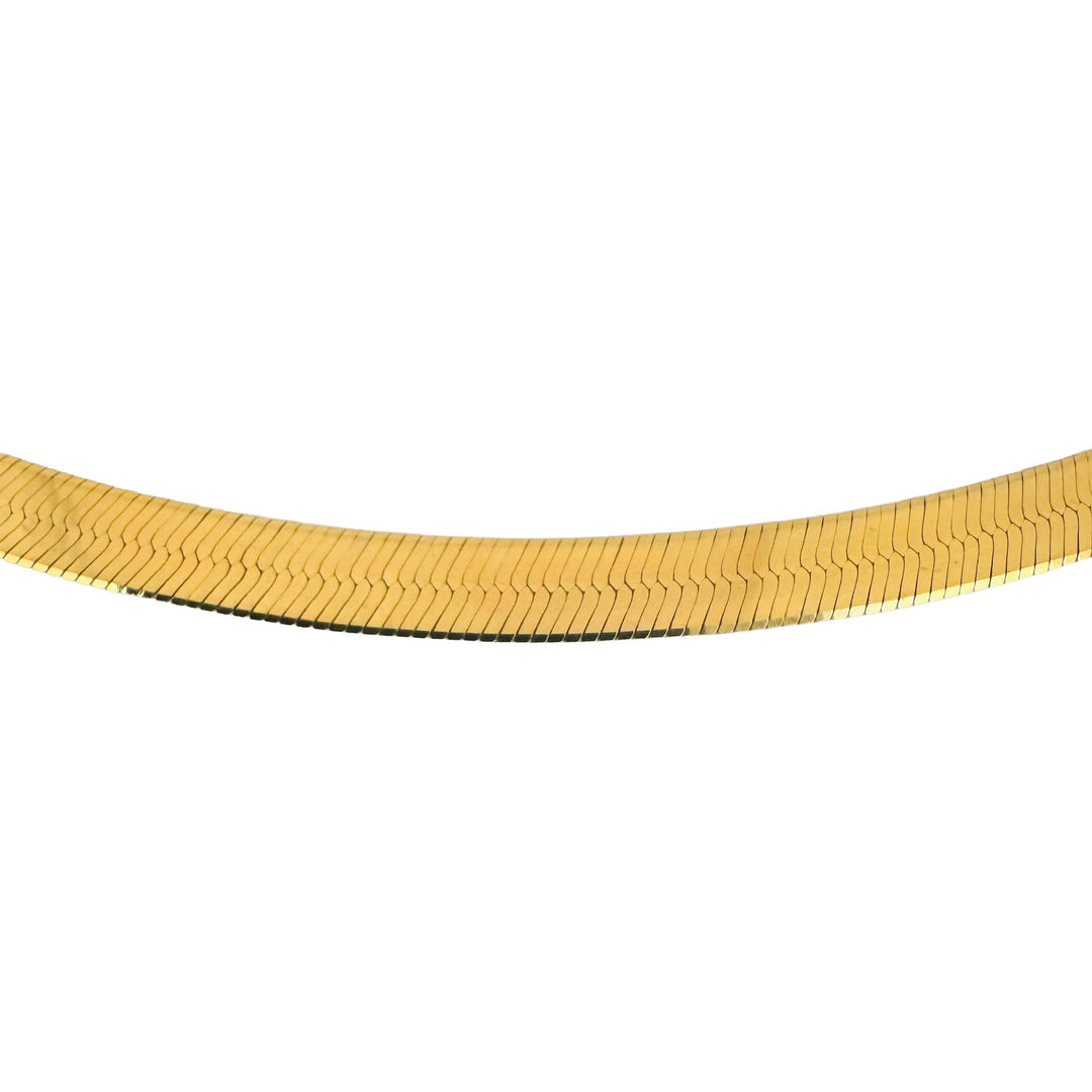 14k Yellow Gold 16g Solid 5.5mm Herringbone Link Necklace Italy 18"