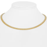 14k Yellow and White Gold 23.7g Solid Reversible Omega Link Necklace Italy 16"