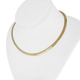 14k Yellow and White Gold 23.7g Solid Reversible Omega Link Necklace Italy 16"