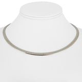 14k Yellow and White Gold 23.7g Solid Reversible Omega Link Necklace Italy 16"