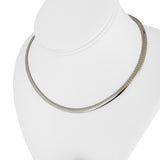 14k Yellow and White Gold 23.7g Solid Reversible Omega Link Necklace Italy 16"