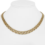 14k Yellow Gold 24.7g Solid Graduated Double Curb Link Chain Necklace 16.5"