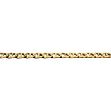 14k Yellow Gold 8.3g Solid Flat 3mm Mariner Link Chain Necklace Italy 19"