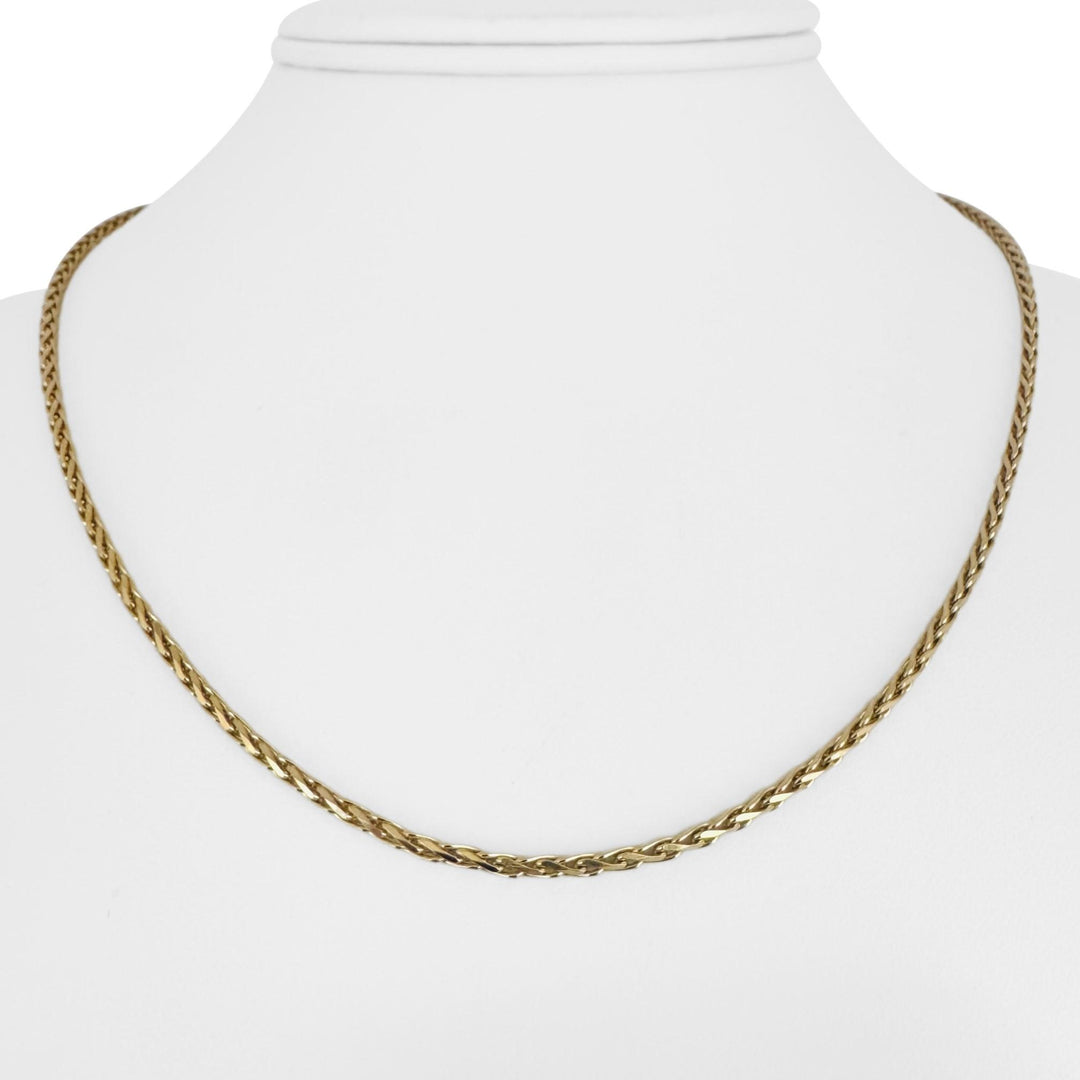 14k Yellow Gold 8g Solid Thin 2mm Wheat Link Chain Necklace 18"