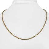 14k Yellow Gold 8g Solid Thin 2mm Wheat Link Chain Necklace 18"