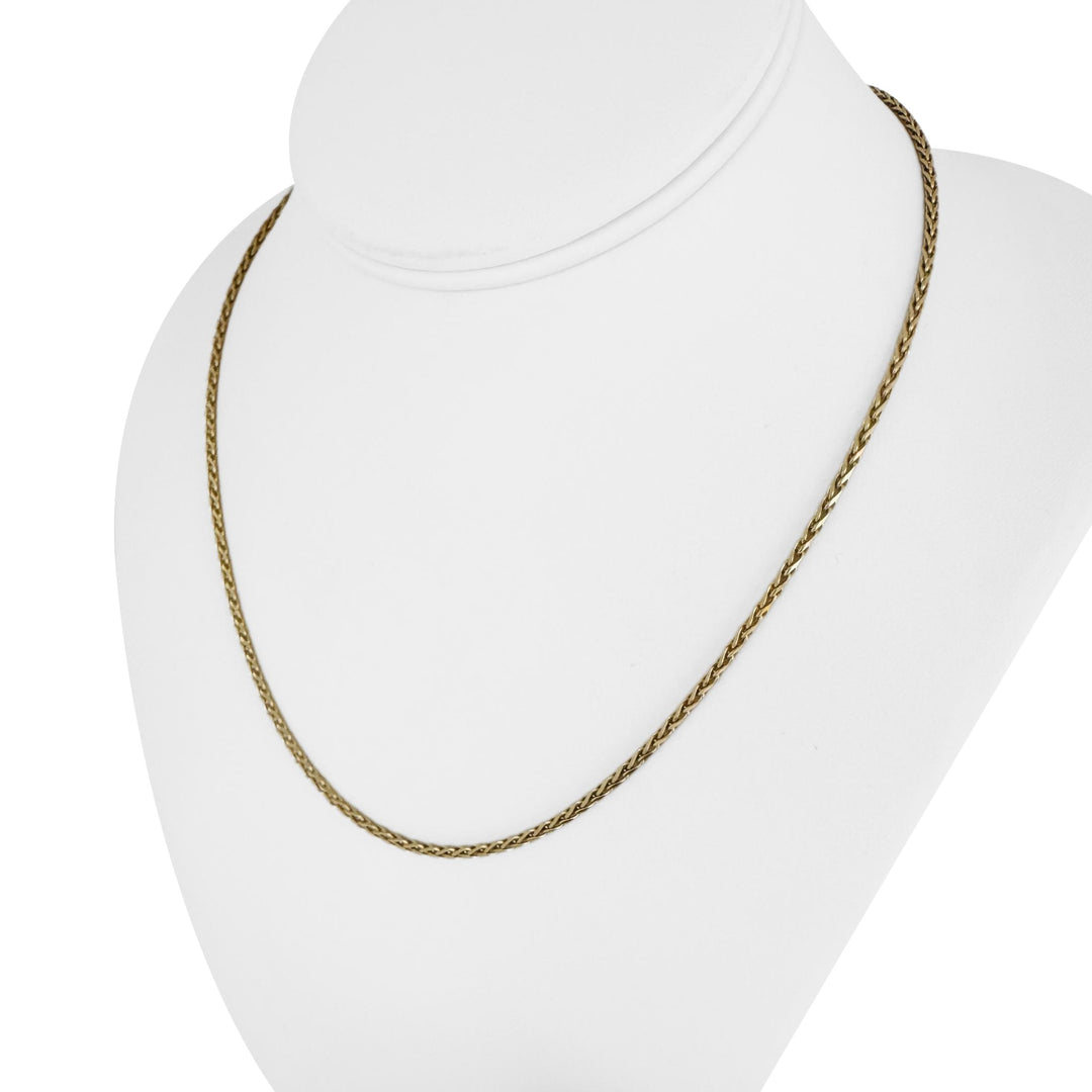 14k Yellow Gold 8g Solid Thin 2mm Wheat Link Chain Necklace 18"