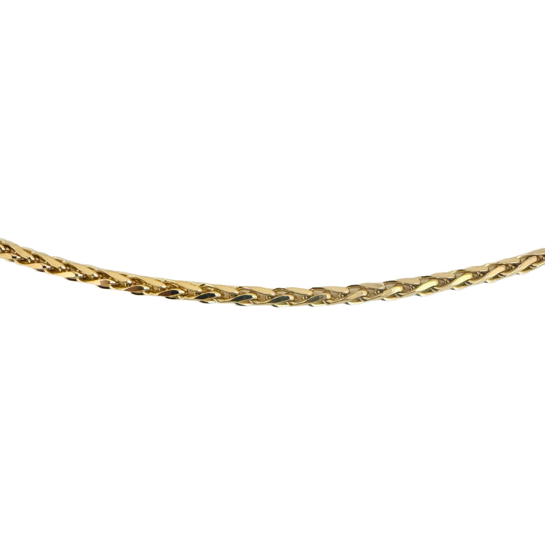 14k Yellow Gold 8g Solid Thin 2mm Wheat Link Chain Necklace 18"