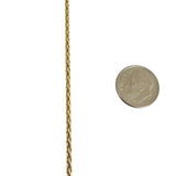 14k Yellow Gold 8g Solid Thin 2mm Wheat Link Chain Necklace 18"