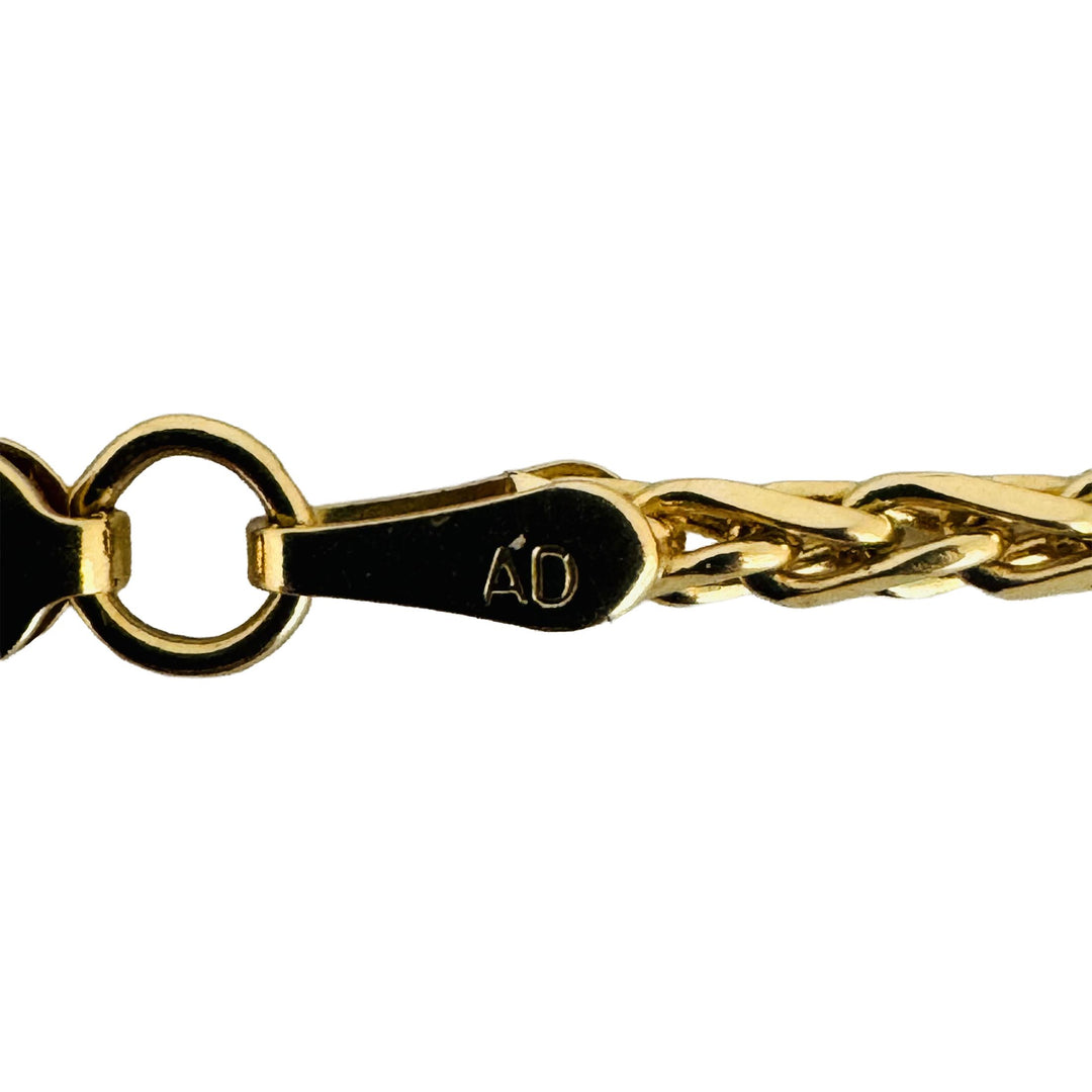 14k Yellow Gold 8g Solid Thin 2mm Wheat Link Chain Necklace 18"