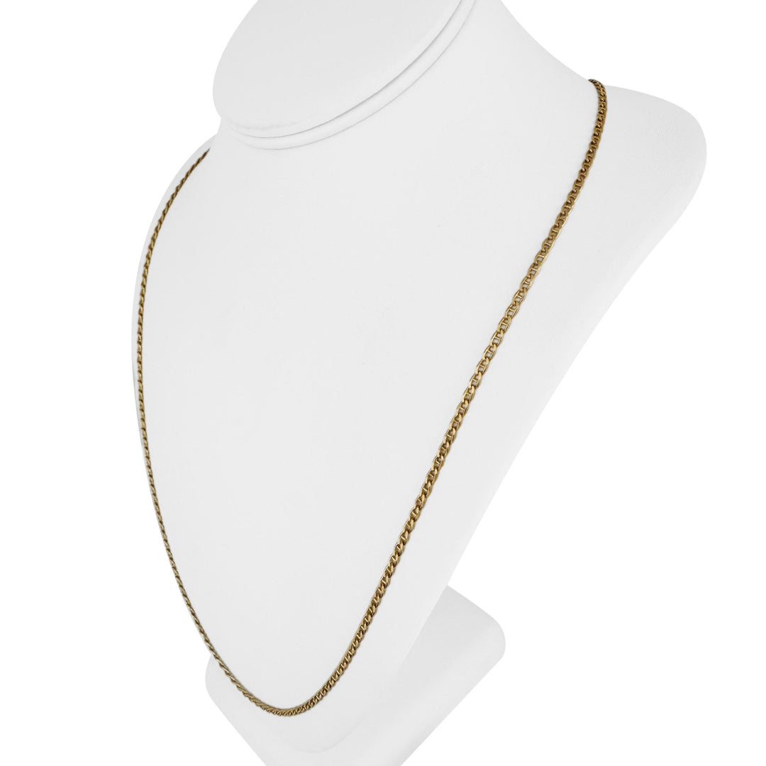 14k Yellow Gold 9.5g Flat Thin Long 2.5mm Mariner Link Chain Necklace Italy 30"