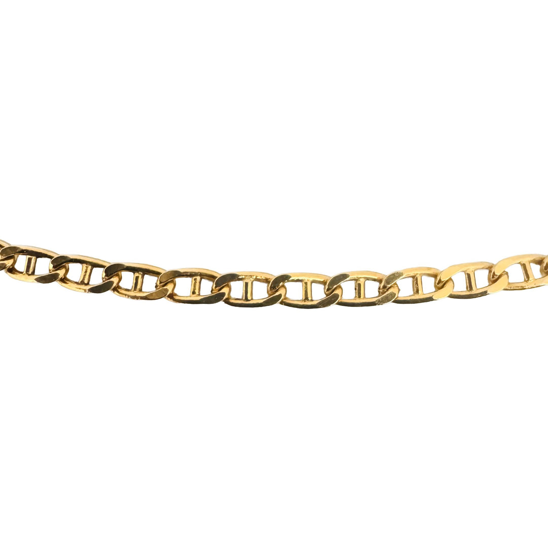 14k Yellow Gold 9.5g Flat Thin Long 2.5mm Mariner Link Chain Necklace Italy 30"