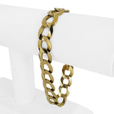 14k Yellow Gold 30g Solid Heavy 12mm Men's Curb Link Bracelet 8.5"