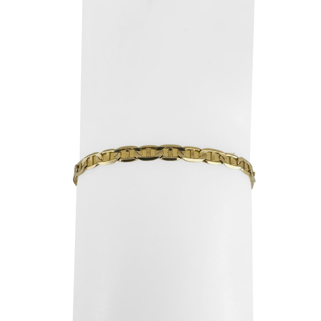14k Yellow Gold 4.7g Semi Solid Ladies 4mm Mariner Link Bracelet Italy 7.25"