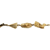 14k Yellow Gold 12g Solid Diamond Cut Egyptian Charm Link Bracelet 6.75"