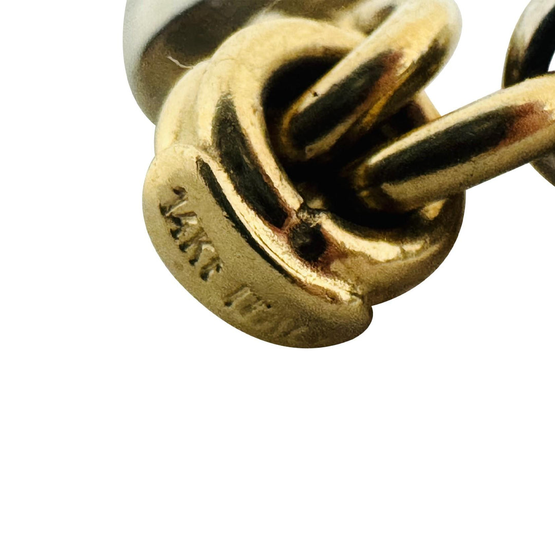 14k Yellow and White Gold 20.5g Solid 7mm Fancy Bar Link Bracelet Italy 7.5"