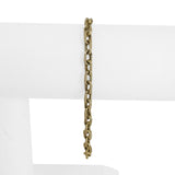 14k Yellow Gold 4.9g Hollow 4.5mm Vintage Textured Cable Link Bracelet 7.5"