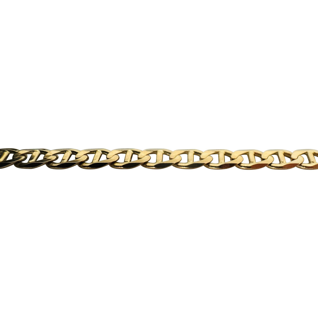 14k Yellow Gold 5.4g Semi Solid 4mm Mariner Link Bracelet 8"