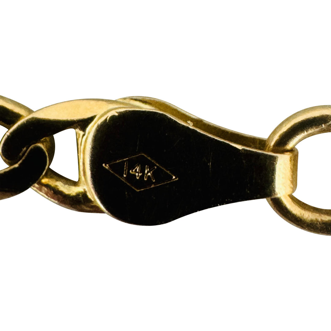 14k Yellow Gold 5.4g Semi Solid 4mm Mariner Link Bracelet 8"